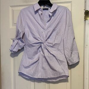 NY&C 7th Avenue Design Company Button Down twist front Top Size Large